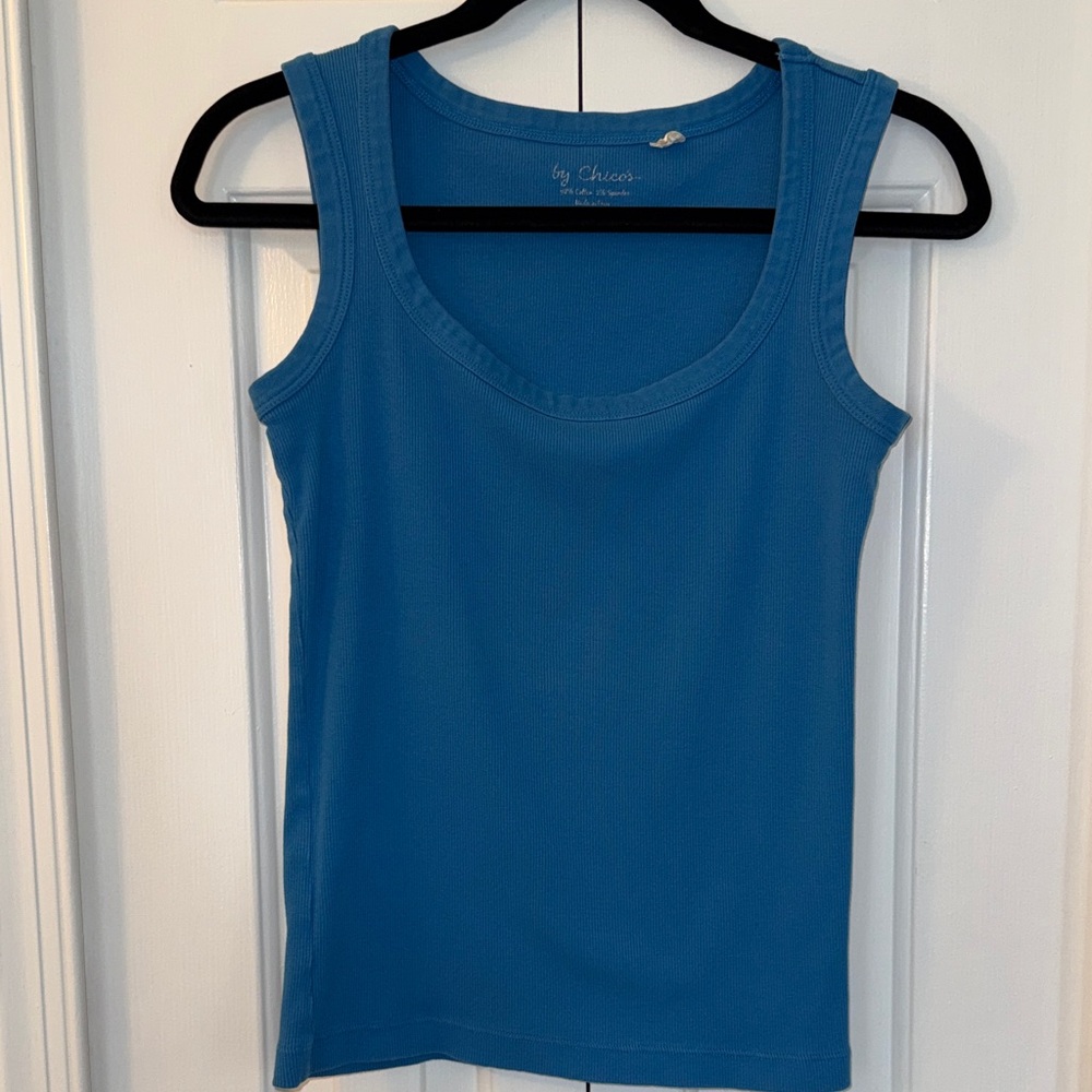 Chico's Cerulean Blue Ribbed Tank Top Size 0